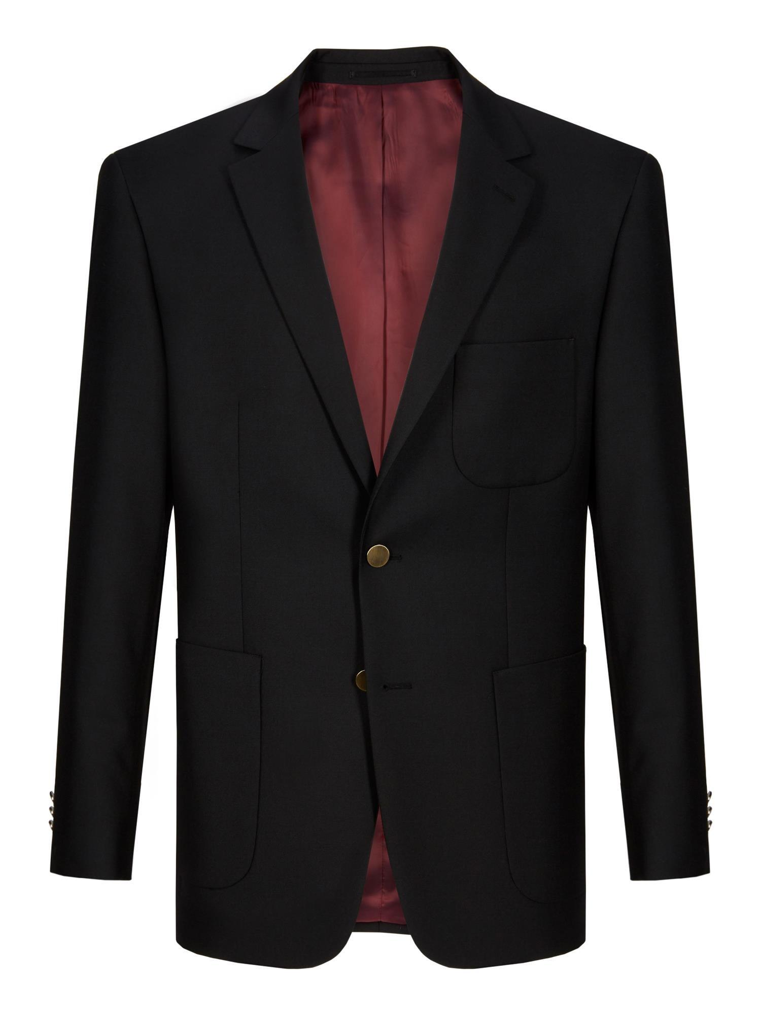 Wellington black single-breasted blazer for big and tall men