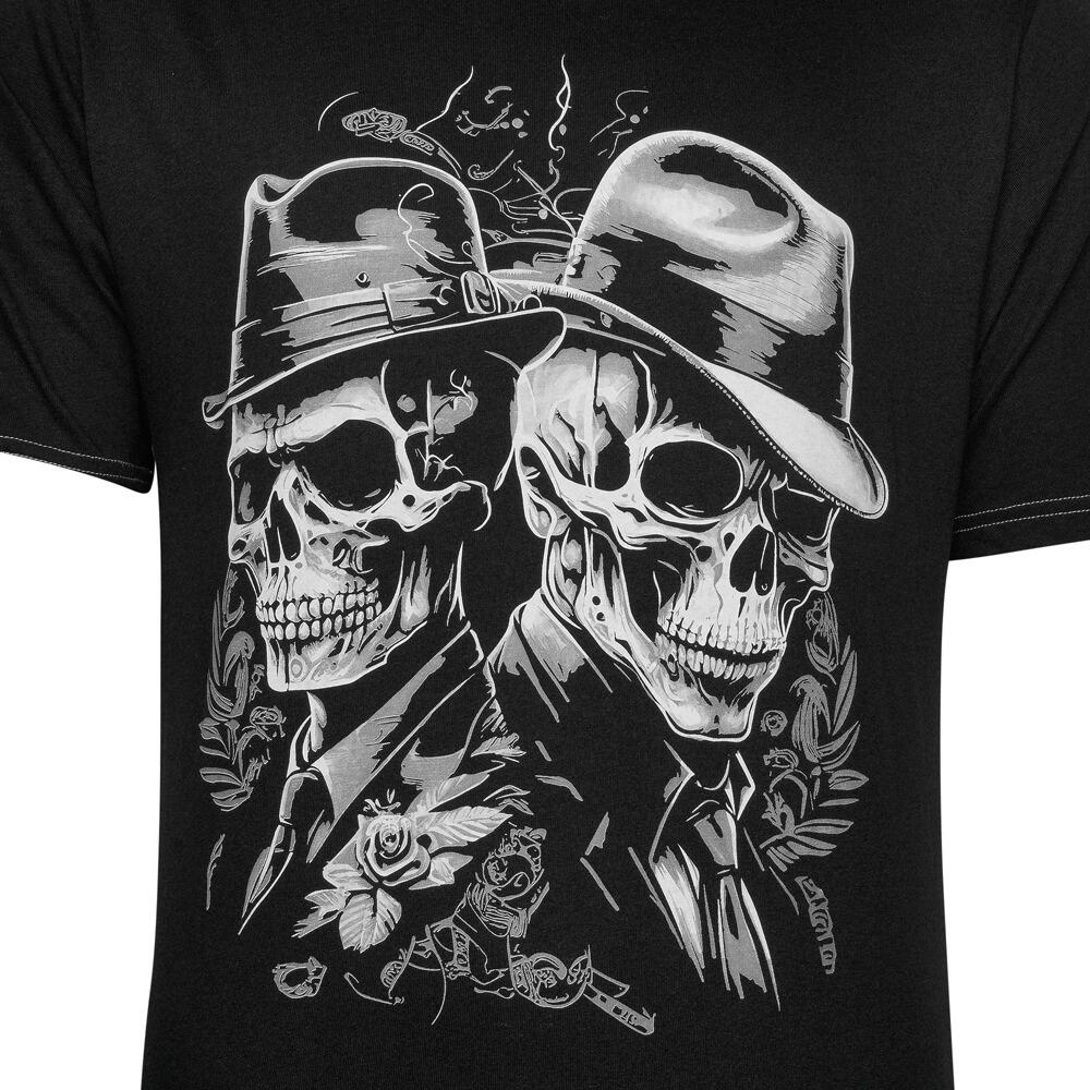 Close-up of Twin Skull print – KAM Big Men’s T-Shirt 100% Cotton