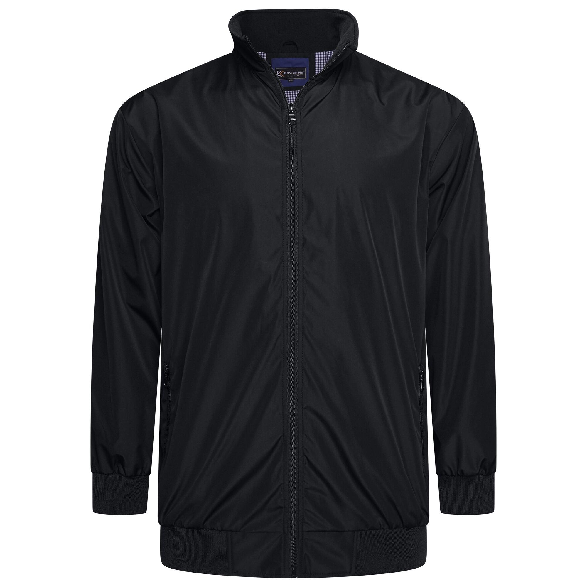 KAM Harrington Jacket – Lightweight Full Zip Design with Inner Check Lining for Big Men (2XL–6XL)