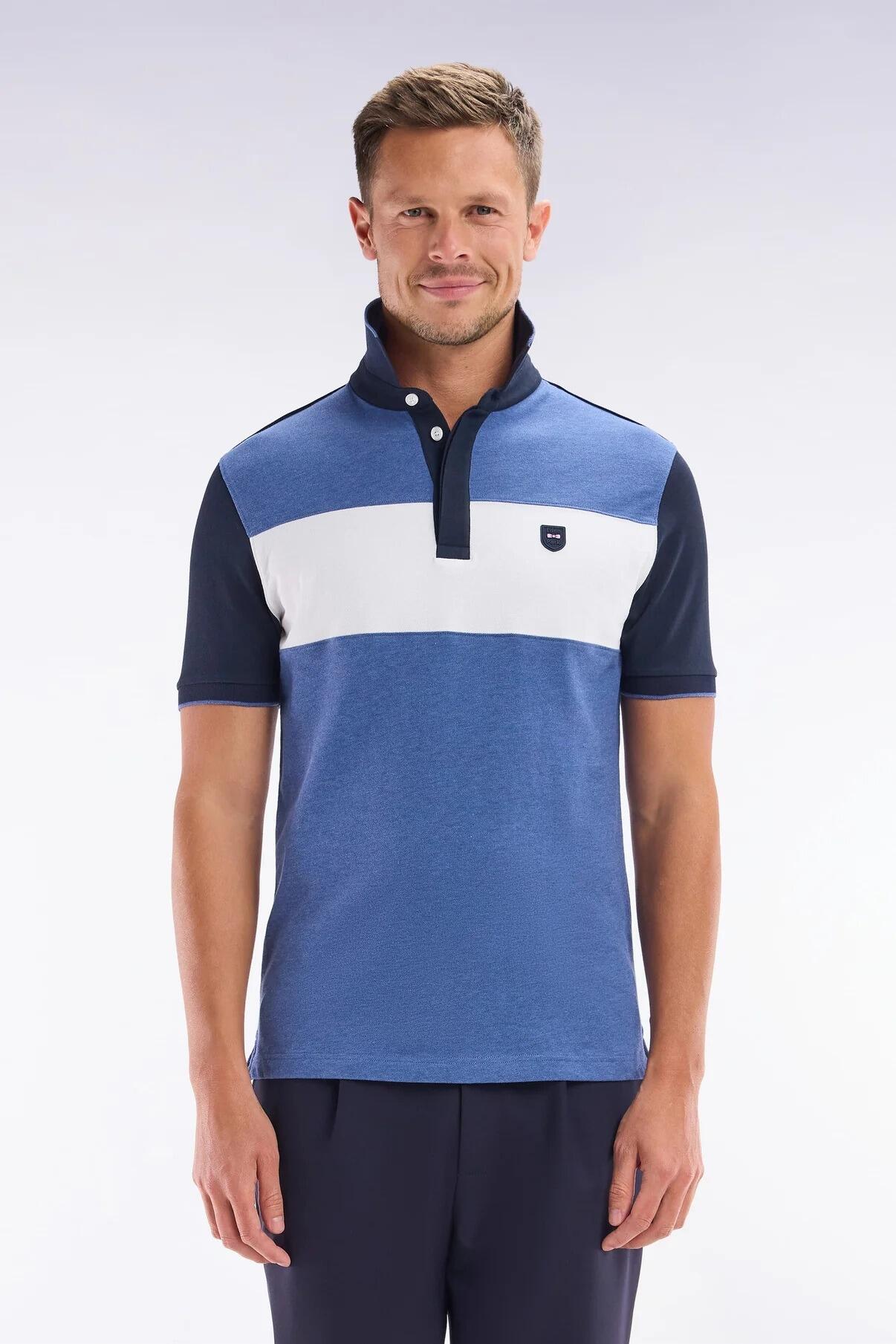Eden Park Blue and Navy Polo Shirt styled for casual smart look available in big sizes