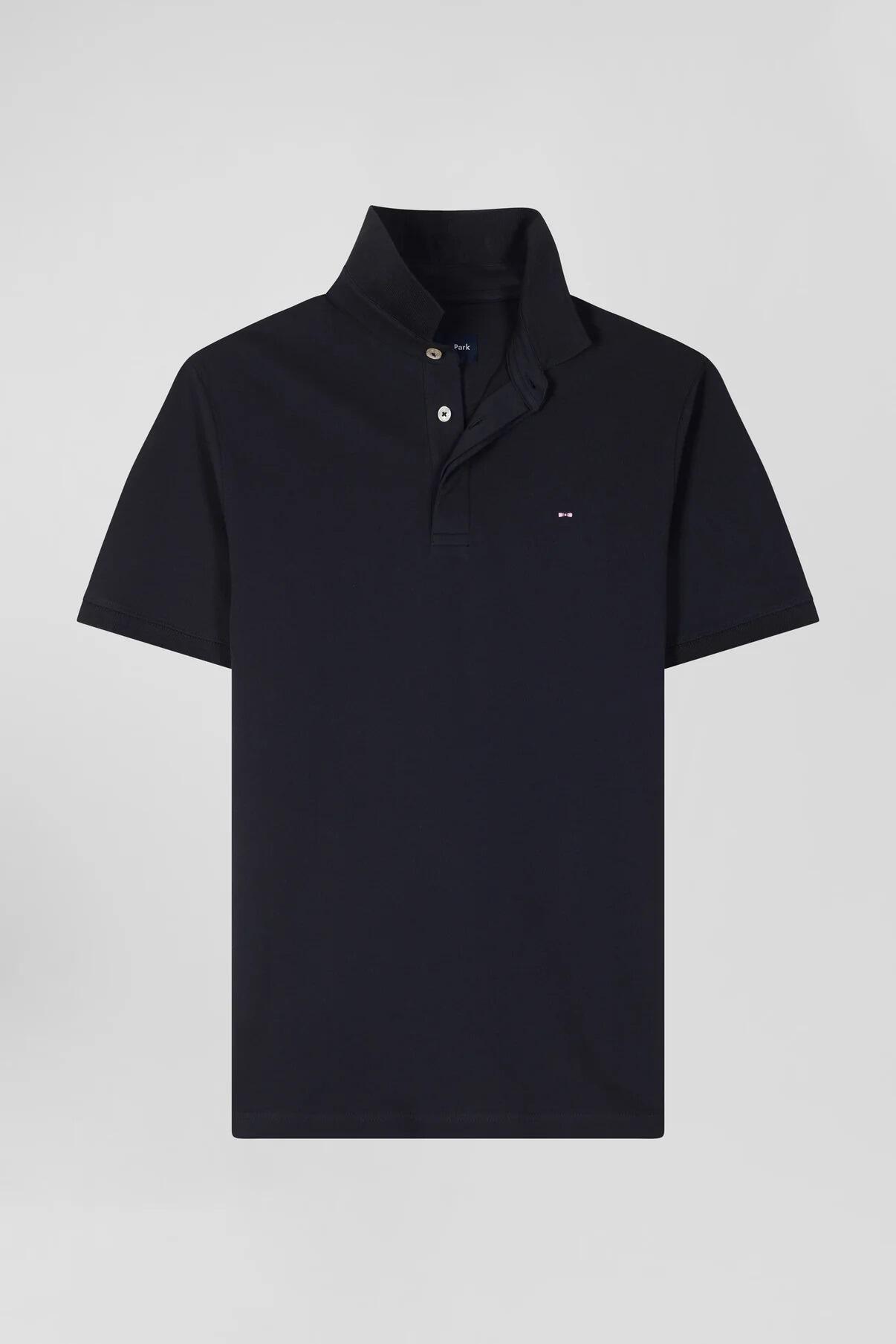 Eden Park navy plain polo shirt with ribbed collar and embroidered bow tie emblem, sizes M–5XL