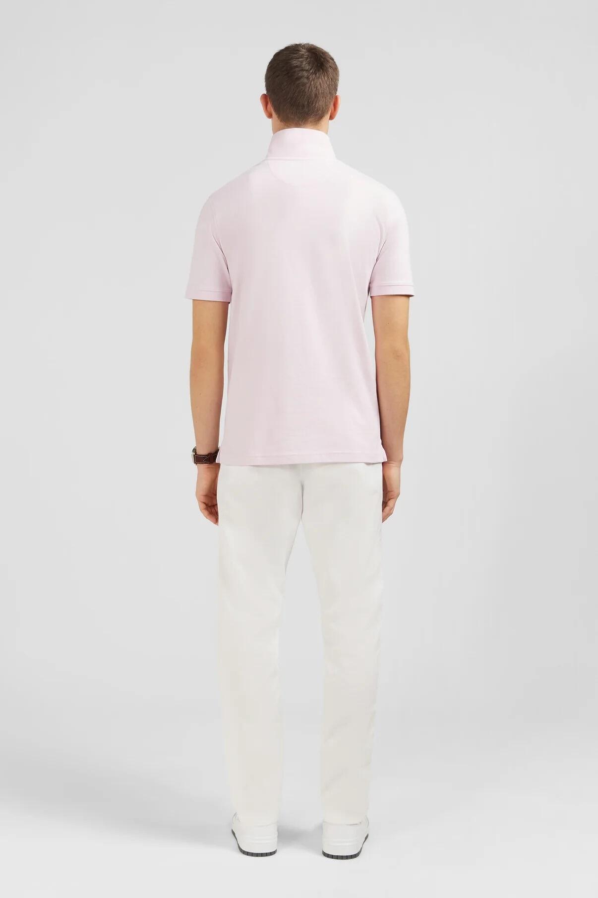 Eden Park en’s pink Pima cotton polo shirt with embroidered bow tie logo, available in sizes L, XL, 2XL, 4XL, and 5XL