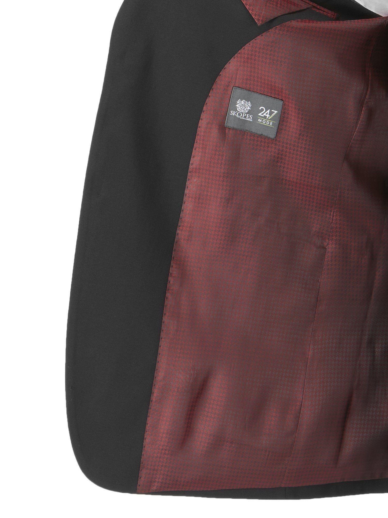 Men’s black wool blend suit jacket with notch lapels