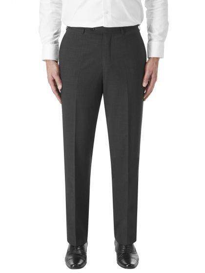 Men’s charcoal wool blend suit trousers with tailored fit