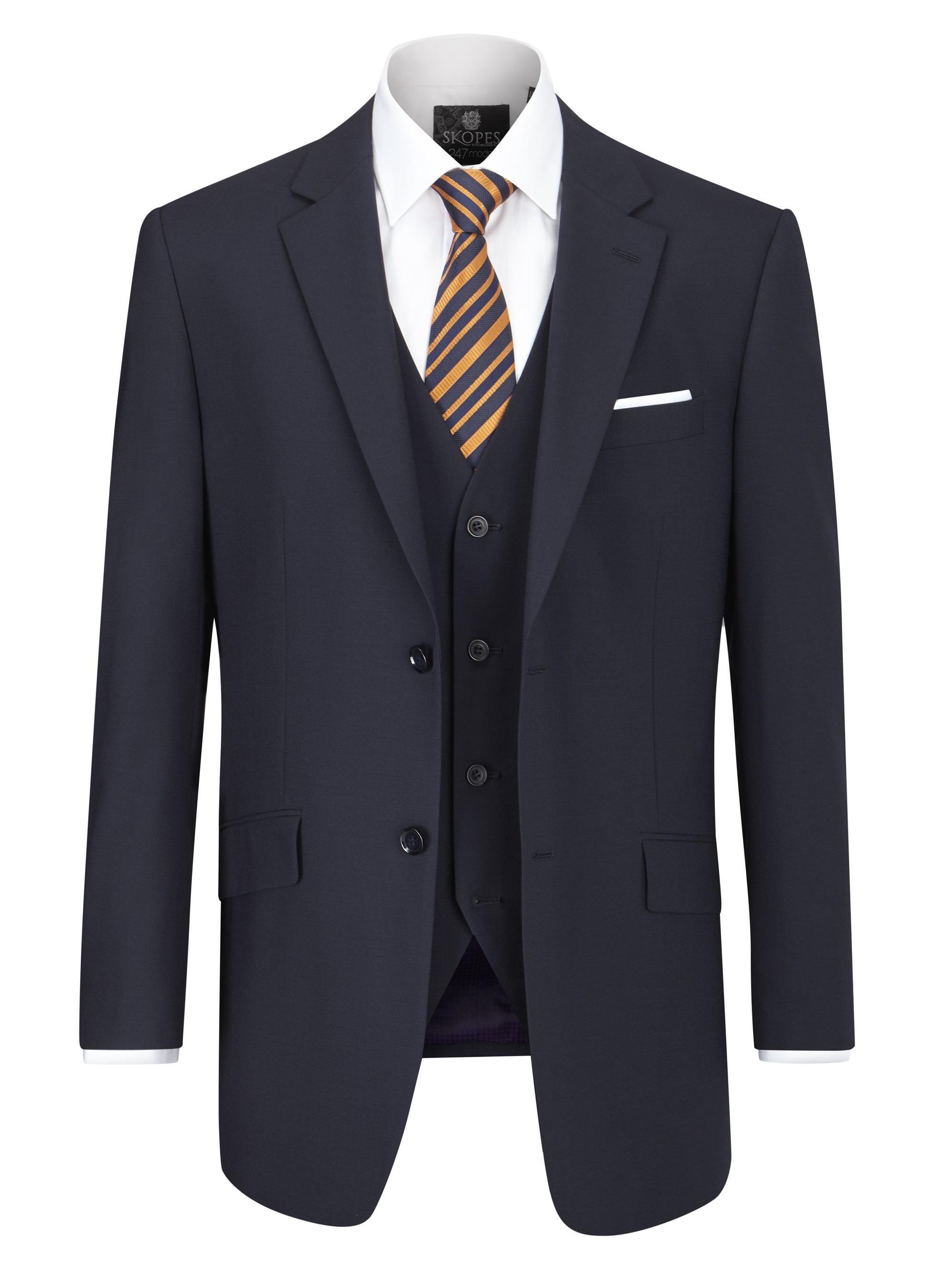 Skopes Darwin navy wool blend suit jacket with 2-button fastening