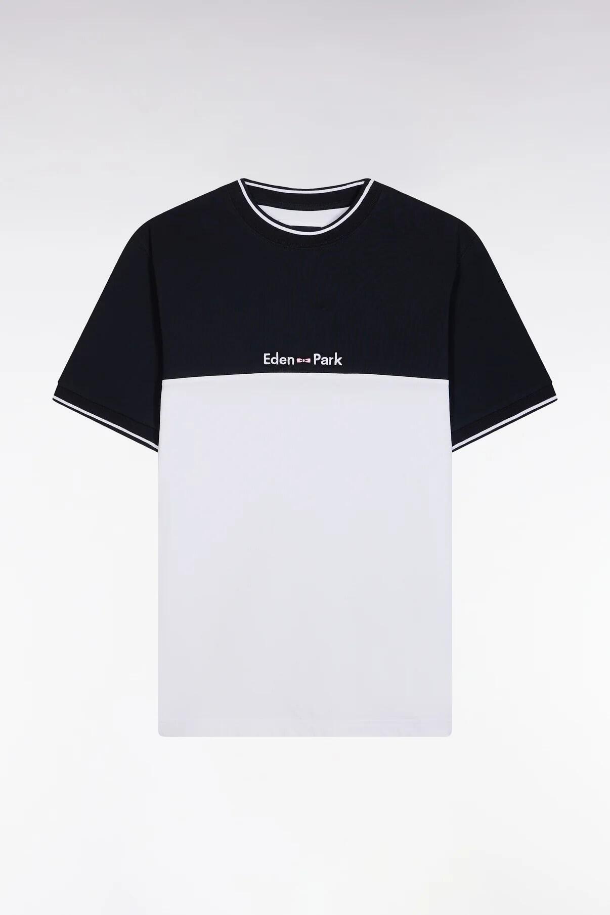 Eden Park navy & white two-tone cotton t-shirt round neck straight fit