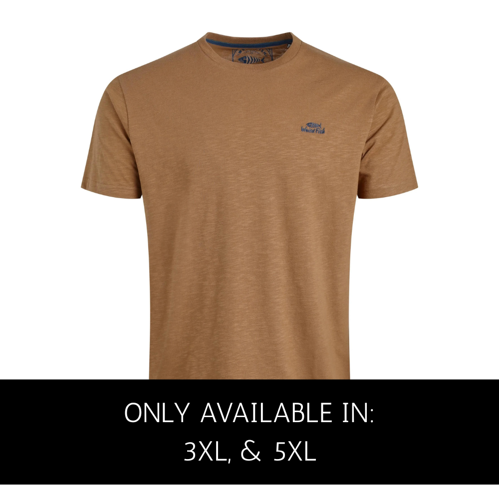 Men’s Fox orange Fished Organic Branded Tee by Weird Fish, soft-touch and eco-friendly, sizes 2XL–5XL