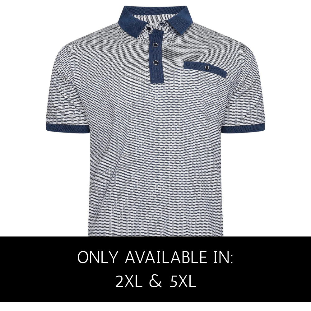 Big men’s jacquard collar and cuffs polo shirt 2XL–5XL