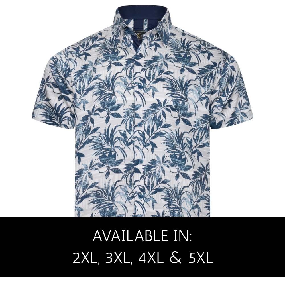 Kam Jeanswear Floral Print Cotton Short Sleeve Shirt