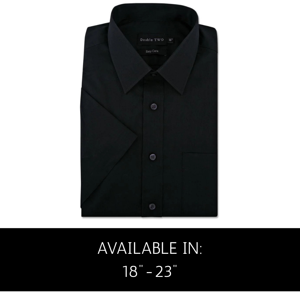 Double Two Black short-sleeved formal shirt
