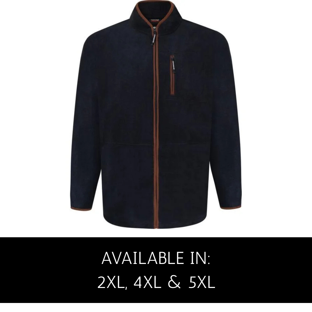 Men's Fleece Lined Lightweight Jacket in Navy OVERLAY
