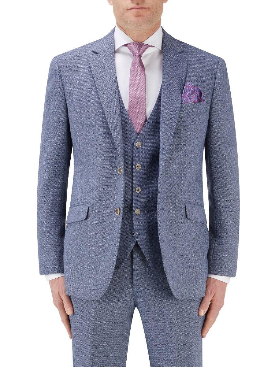 Skopes Jude herringbone jacket blue – smart casual men’s outerwear