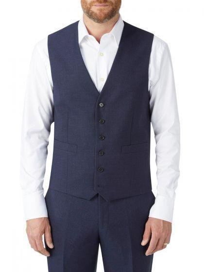 Harcourt tweed effect waistcoat with adjustable back strap