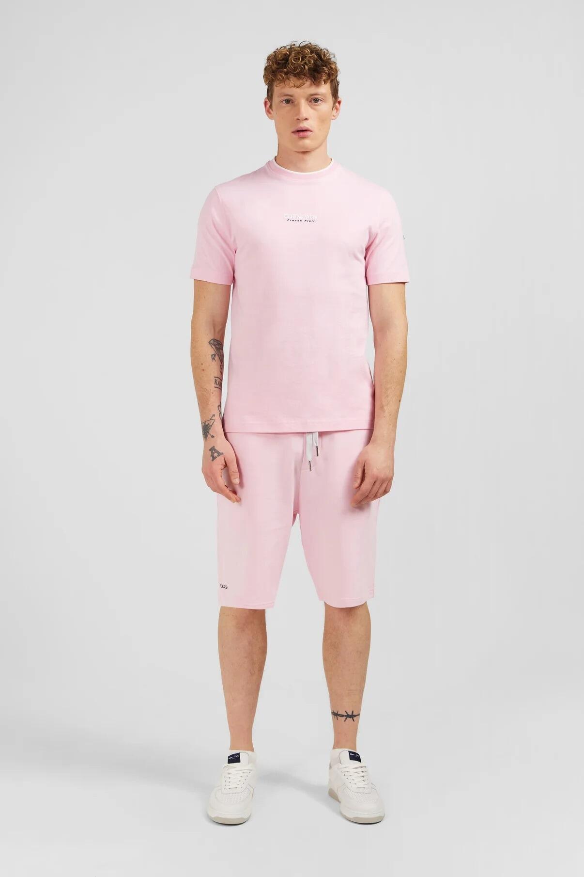 Eden Park Lightweight T-Shirt in pink with chest detail