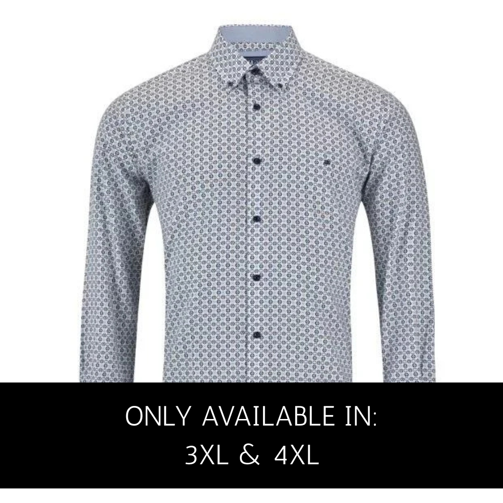 Big men’s long sleeve printed shirt by Douglas and Grahame, casual style