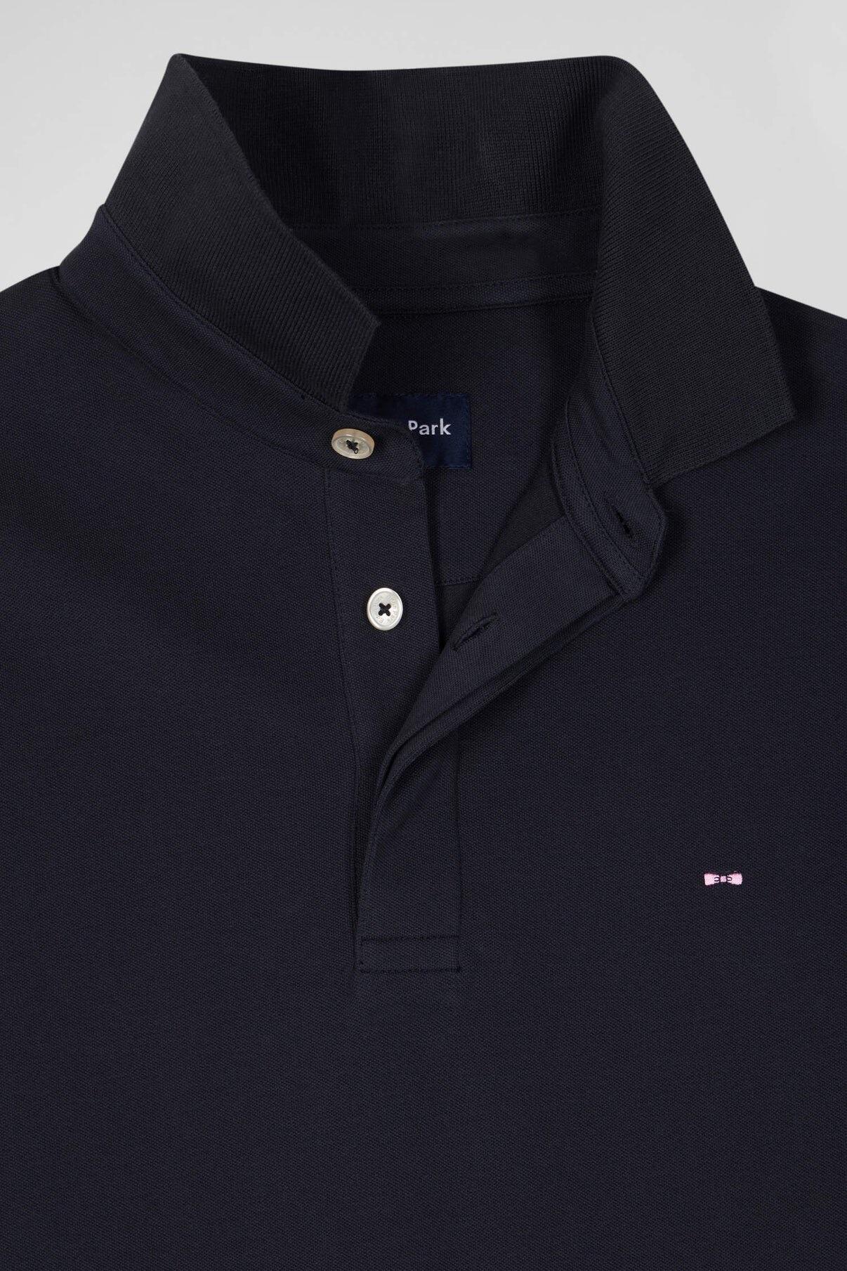 Eden Park Classic fit navy polo shirt for men, featuring ribbed collar and cuffs, sizes M–5XL
