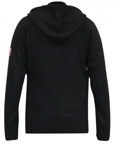 Big men’s Duke Neo black hooded jumper, raglan sleeve zip jacket available in plus sizes 2XL, 3XL, 4XL, and 5XL.