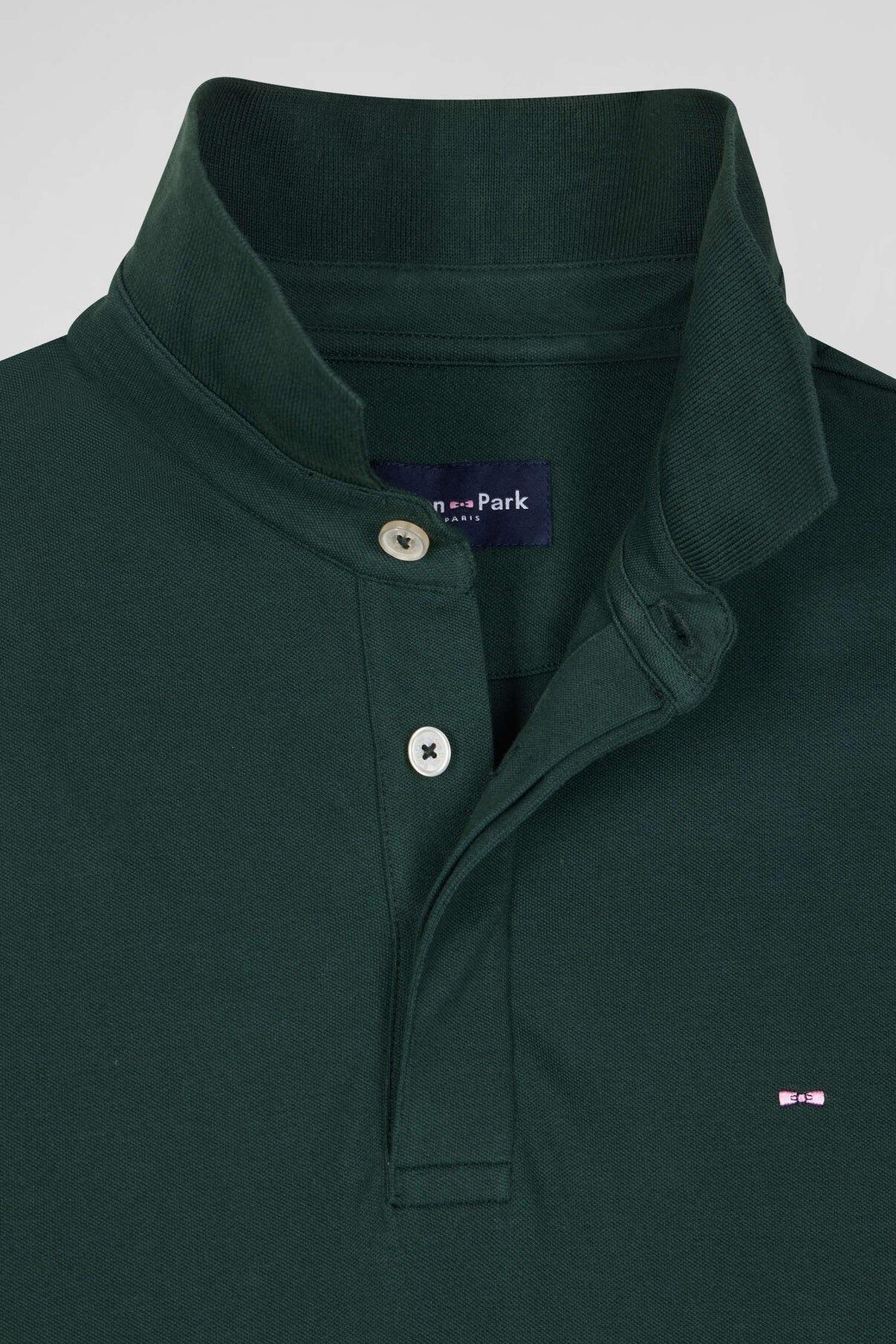 Eden Park Plain bottle green stretch polo shirt for men