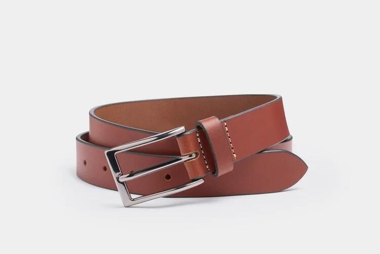 30mm Tan leather belt by Ibex, available in sizes 42" to 60" waist, durable and stylish belt for big men.