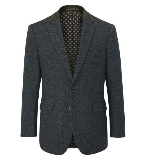 Newsam Tweed Effect Jacket – Teal with easy-care fabric