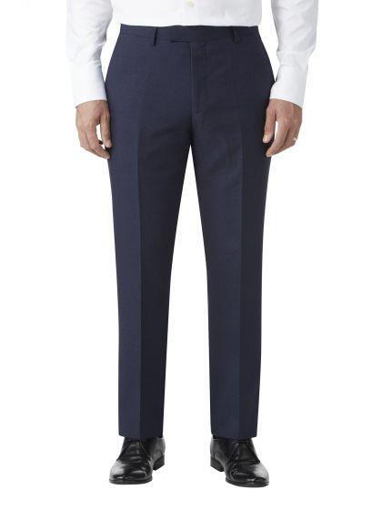 Formal navy tweed effect trousers for big and tall men