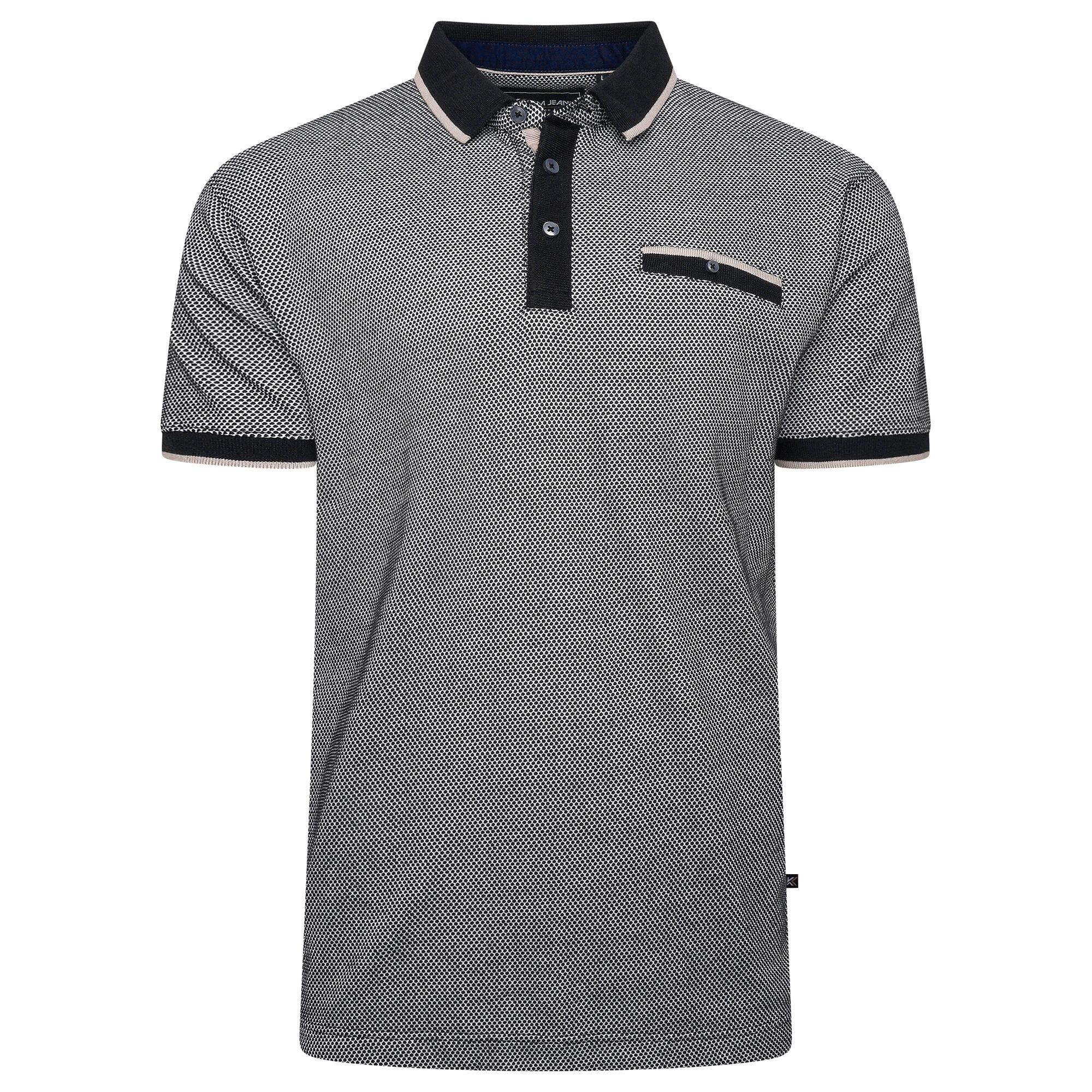 Button-fastened chest pocket detail – KAM Big Men’s Polo Shirt Black