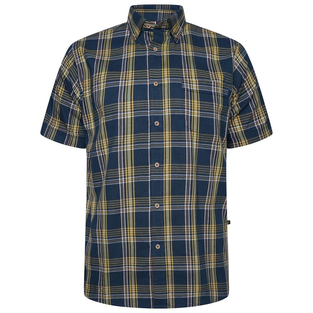 KAM Jeanswear Teal Short Sleeve Check Shirt – 100% Cotton with Chest Pocket and Button-Down Collar (2XL–6XL)