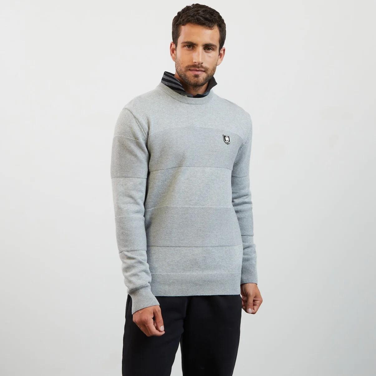 Eden Park men's round neck jumper with silicone insignia