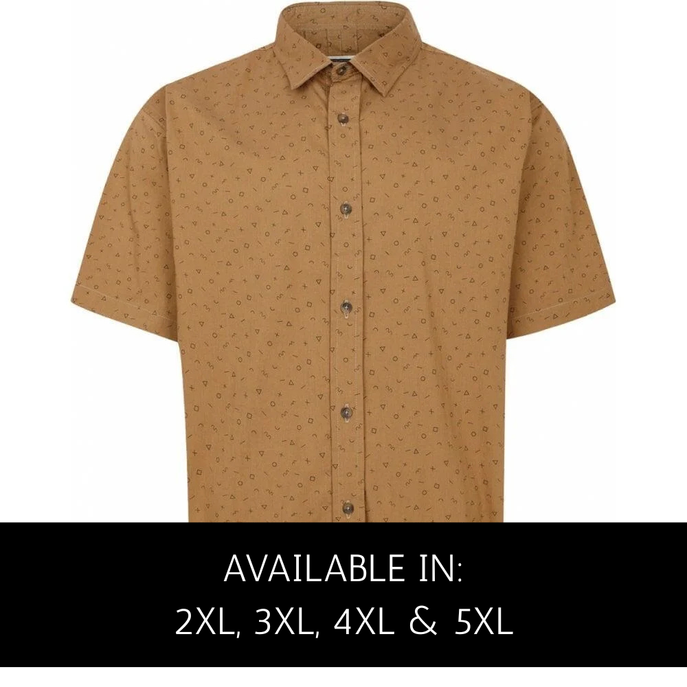 Ed Baxter Turin Shapes printed pattern shirt for big men, 98% cotton 2% elastane