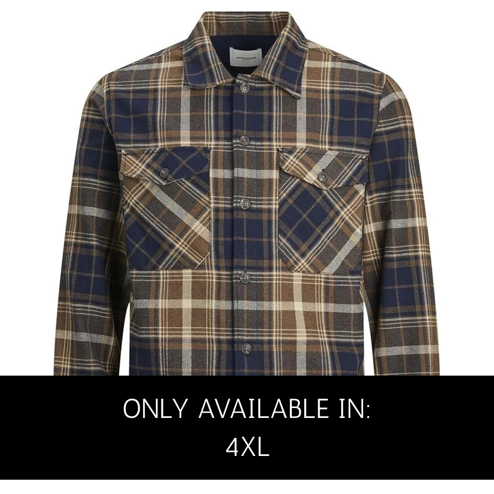 Men's Jack & Jones Brown Flannel Overshirt