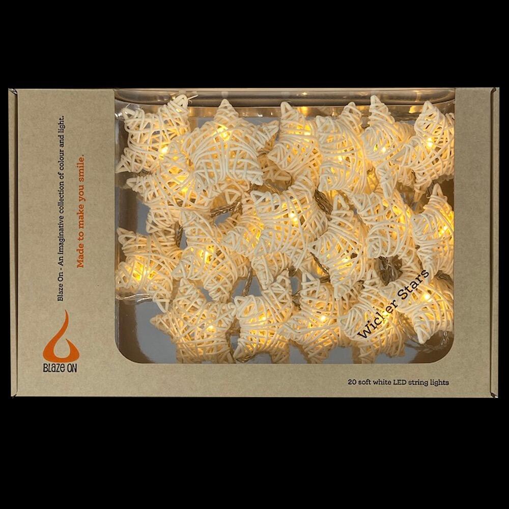 Blaze On Wicker Star 20 fairy lights in Natural