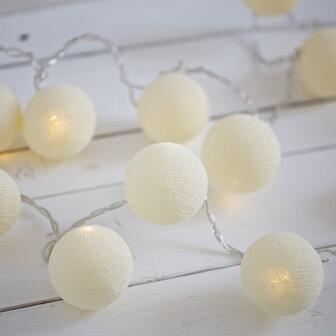 ambient ball fairy lights cream