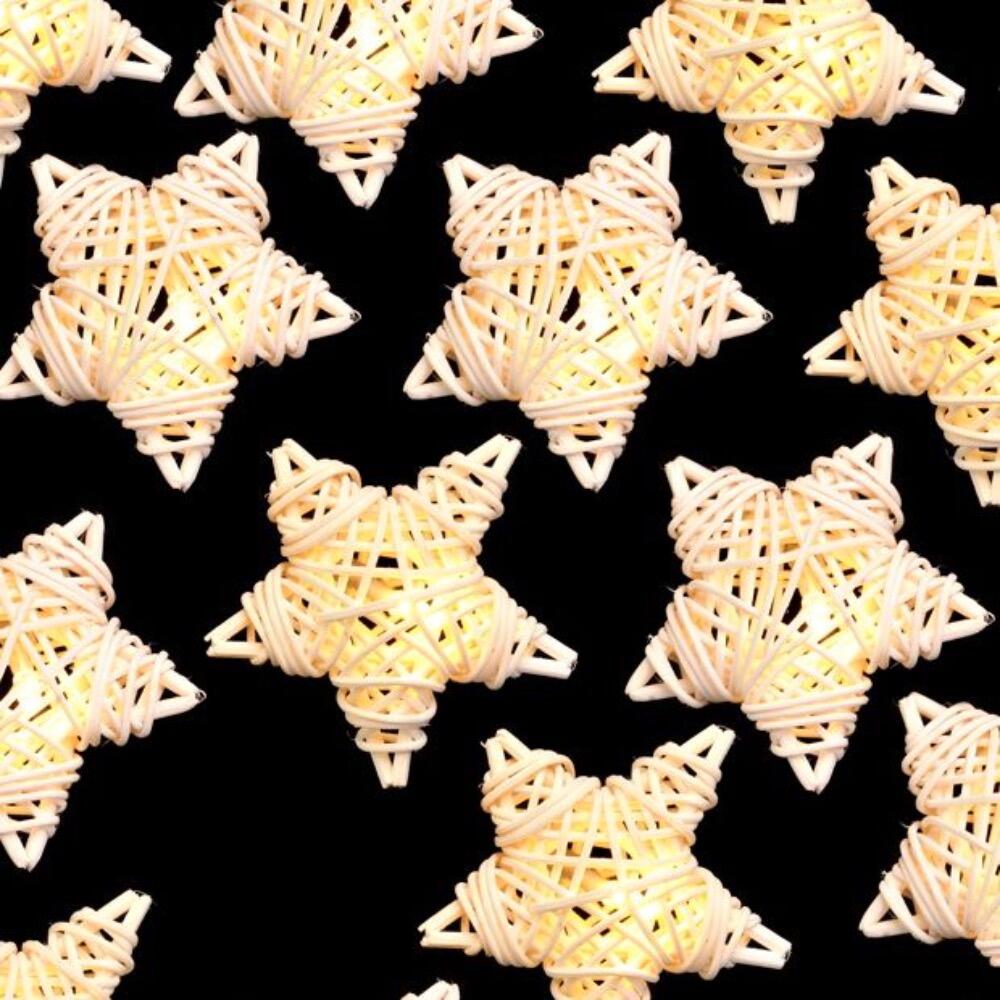 Blaze On Wicker Star 20 fairy lights in Natural