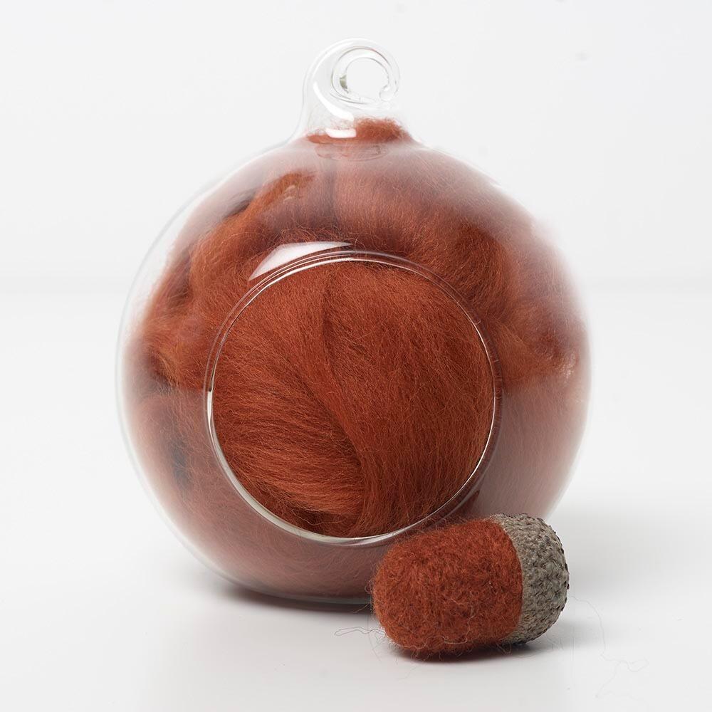 orange 30 merino wool tops for needle felting and spinning in a 10g portion.