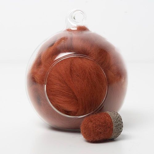 orange 30 merino wool tops for needle felting and spinning in a 10g portion.