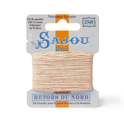 Maison Sajou Retors du Nord embroidery thread card in colour 2348 cream