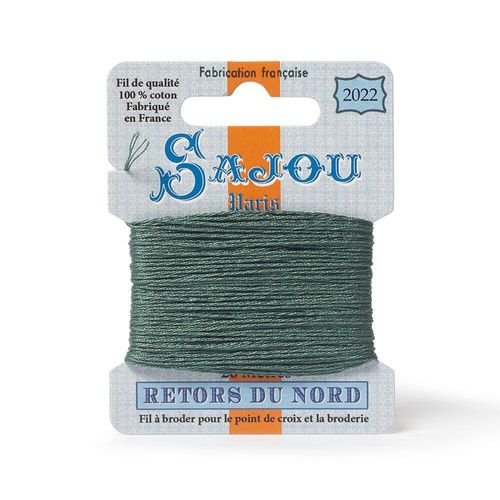 Maison Sajou Retors du Nord embroidery thread card in colour 2022 green
