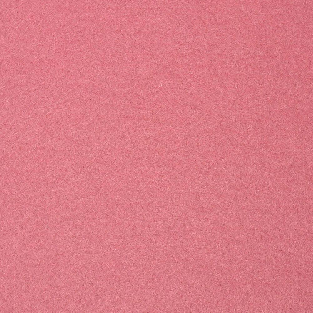 High-quality 30% wool and 70% viscose handicraft felt sheet in Rose Pink, featuring a soft, professional matt finish and dense fiber structure.