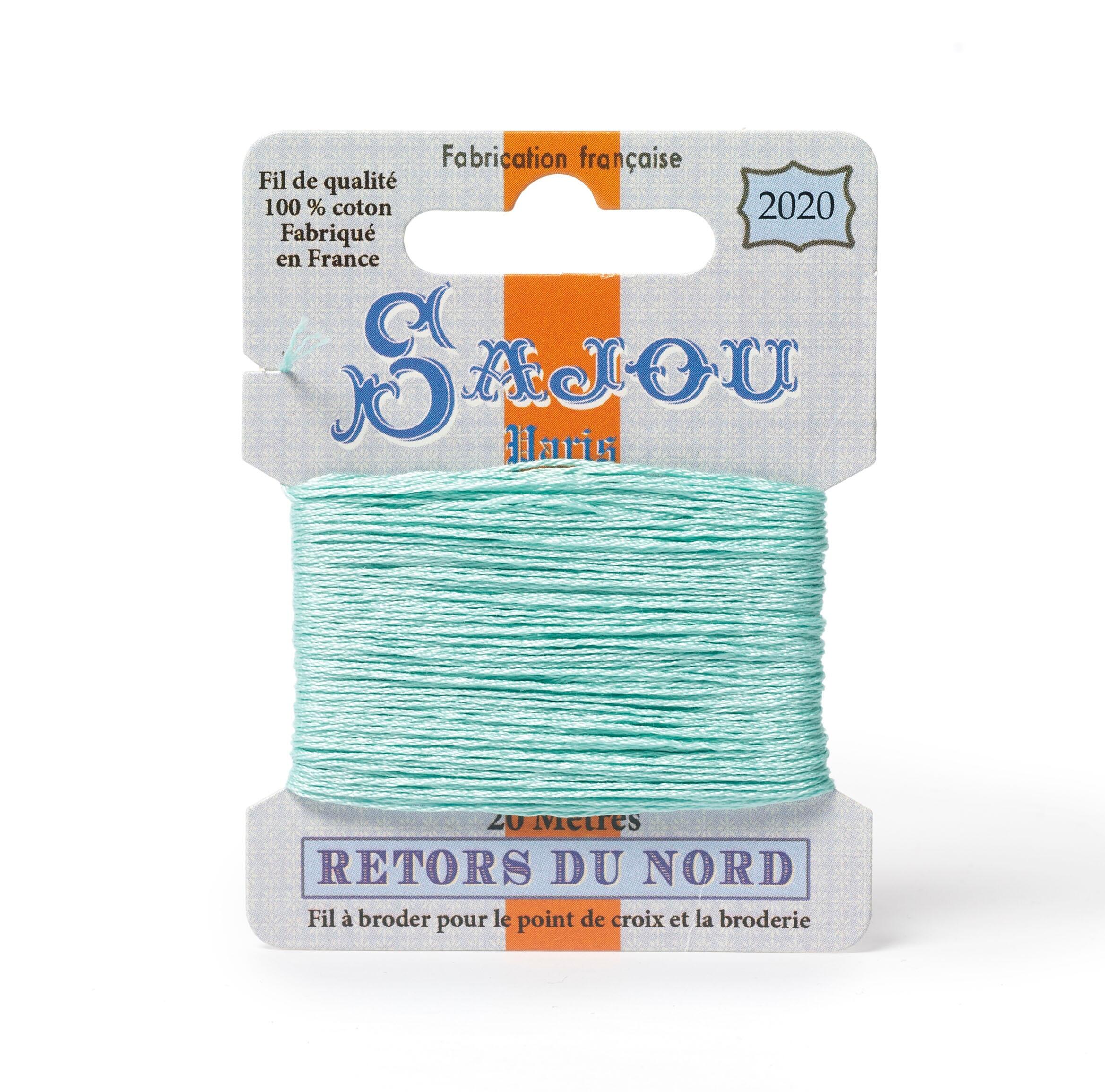Maison Sajou Retors du Nord embroidery thread card in colour 2020 aqua