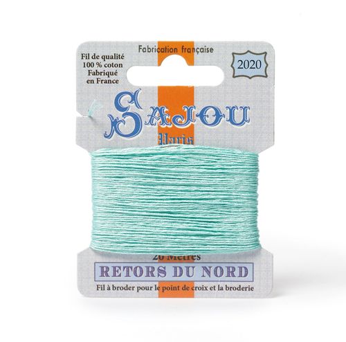 Maison Sajou Retors du Nord embroidery thread card in colour 2020 aqua