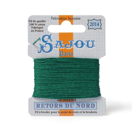Maison Sajou Retors du Nord embroidery thread card in colour 2014 green