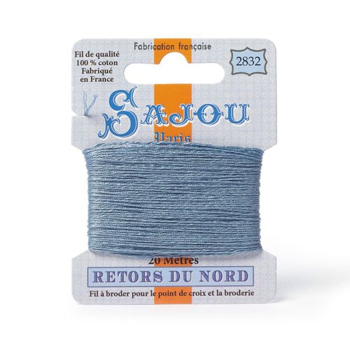 Maison Sajou Retors du Nord embroidery thread card in colour 2832 grey