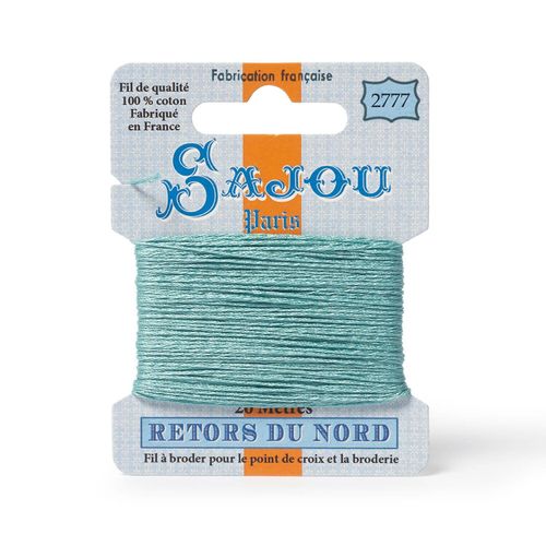 Maison Sajou Retors du Nord embroidery thread card in colour 2777 aqua