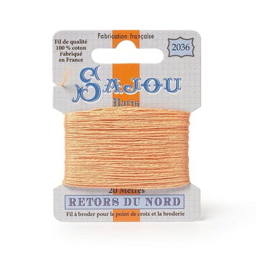Maison Sajou Retors du Nord embroidery thread card in colour 2036 orange