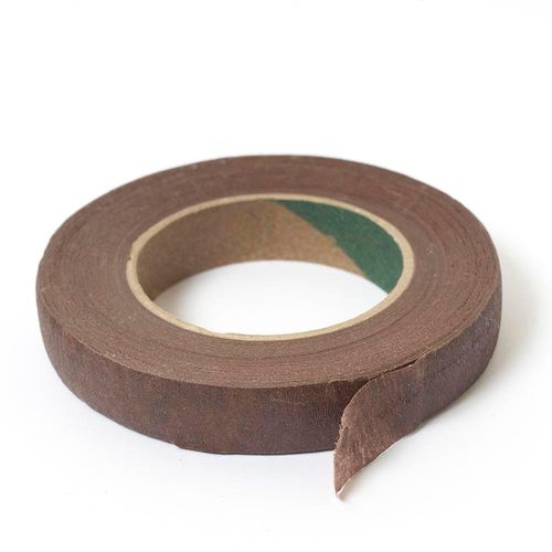 Professional-grade brown floral tape used for covering wire armatures, creating realistic legs and branches for felted sculptures.