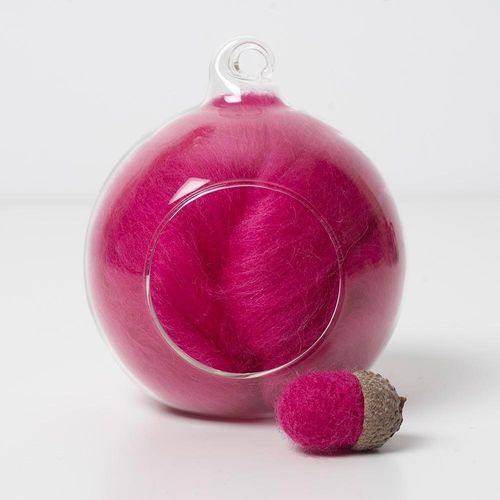 pink 9A merino wool tops for needle felting and spinning in a 10g portion.