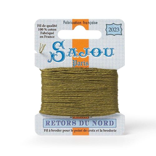 Maison Sajou Retors du Nord embroidery thread card in colour 2023 green