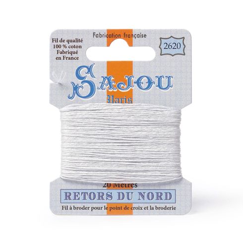 Maison Sajou Retors du Nord embroidery thread card in colour 2620 grey