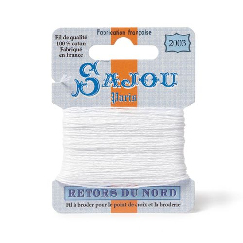 Maison Sajou Retors du Nord embroidery thread card in colour 2003 White