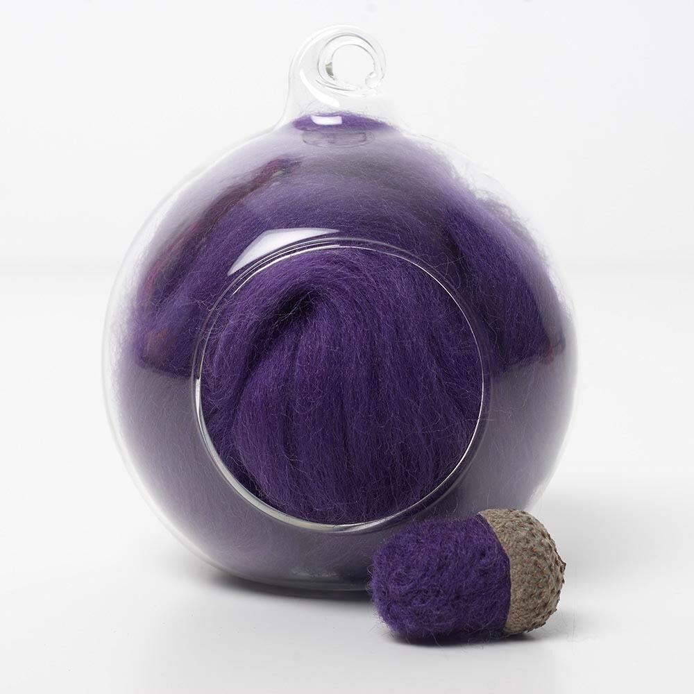 purple 13 merino wool tops for needle felting and spinning in a 10g portion.